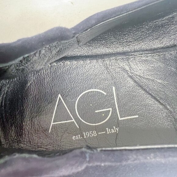 AGL Attilio Giusti Leombruni Studded Blue Suede Loafers Flats Women's Size 12 - Picture 4 of 9